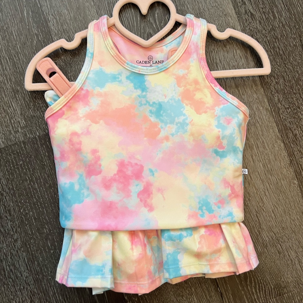 Caden Lane Pastel Tie-Dye Kids Matching Set